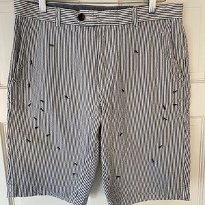 Brooks Brothers Men’s Blue/Gray Cotton Seersucker Shorts w/ Ants, size 34 or 33